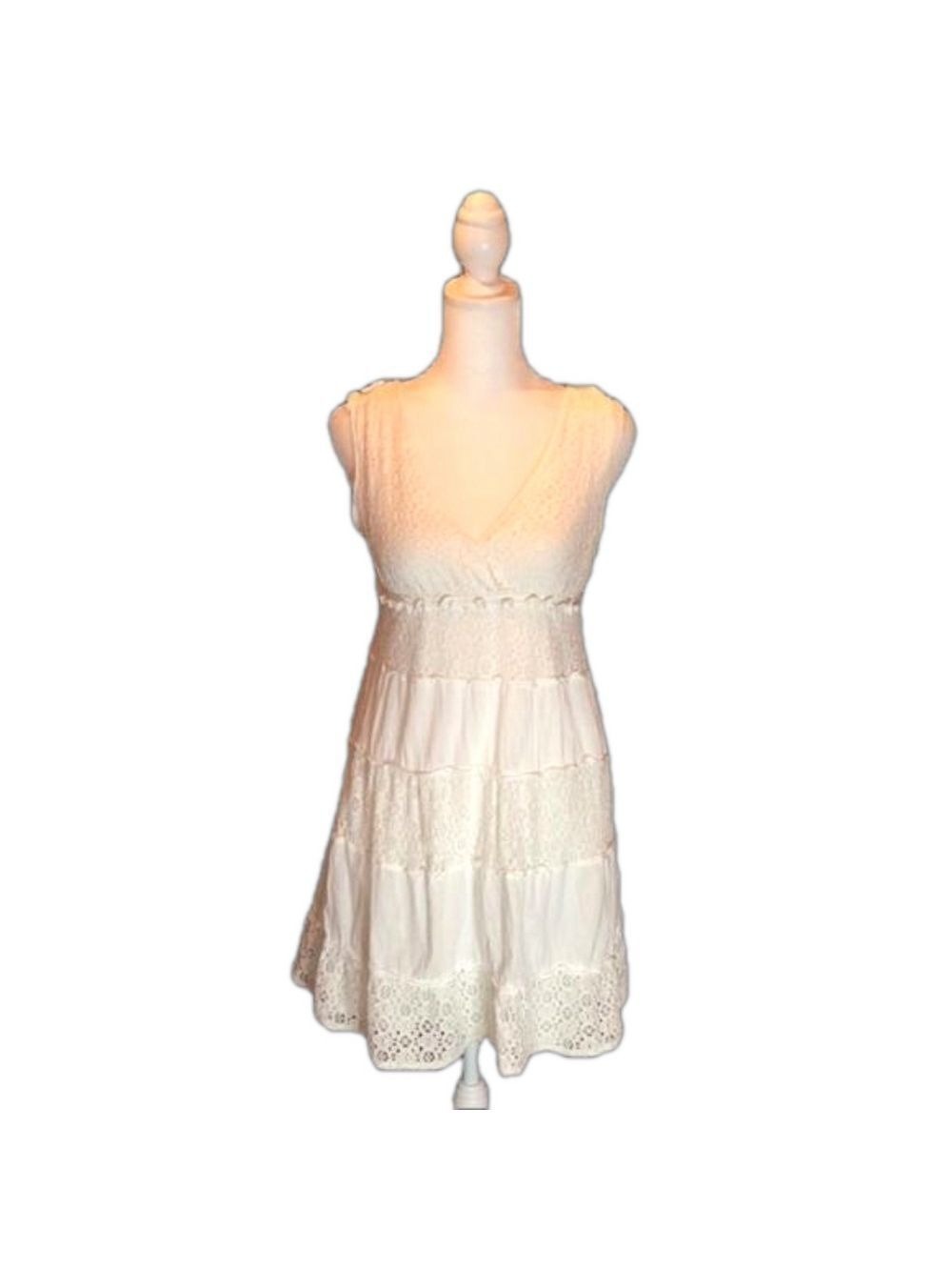 MAX STUDIO Cream Lace Lined Sundress Size XS
